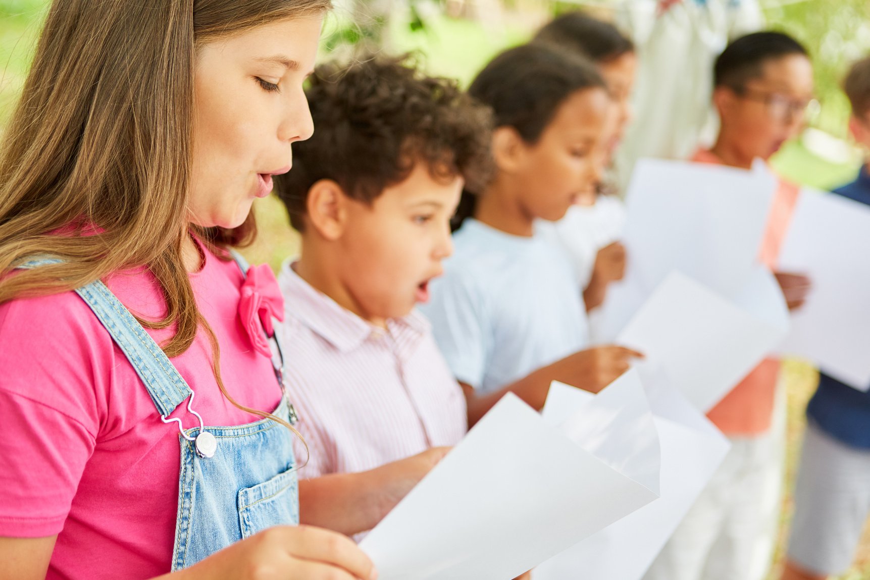 Children Sing Together in the Choir during Choir Practice