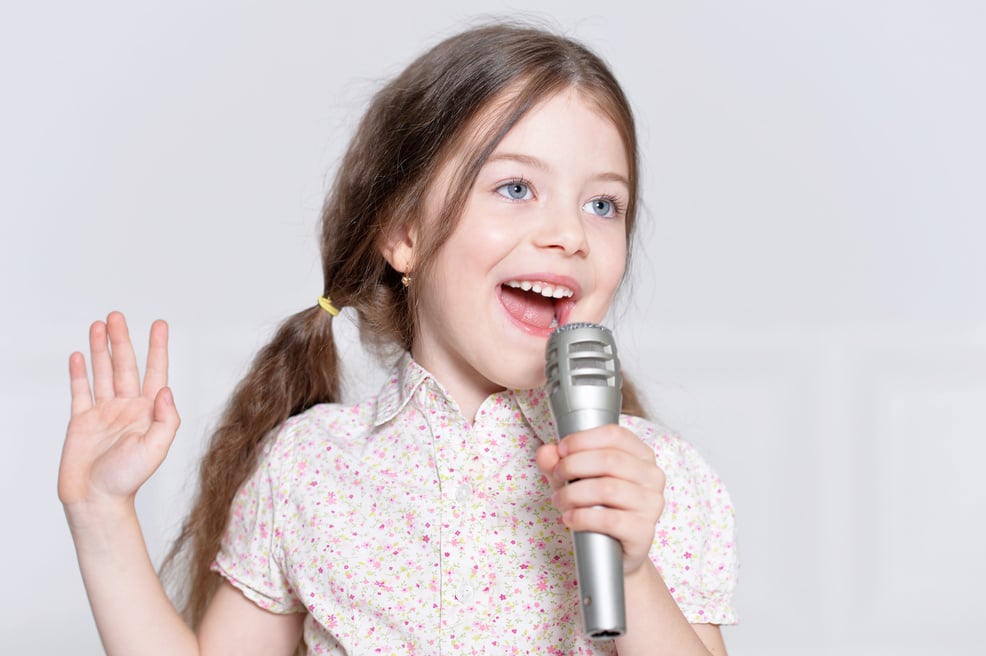 cute little girl singing