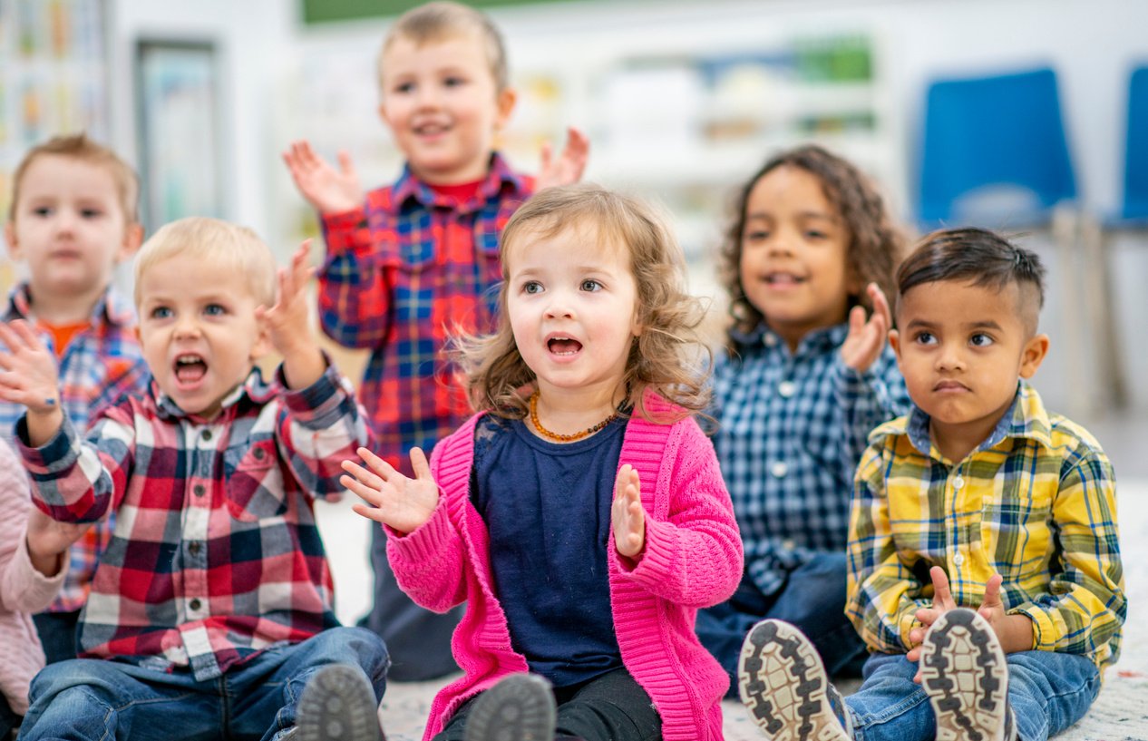 Group of kindergarten children